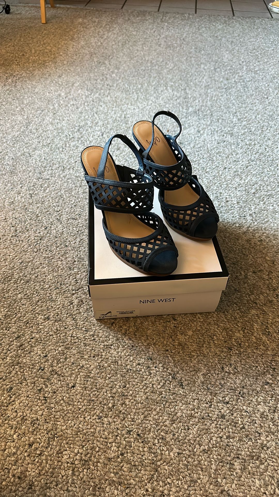 Nine West Blue Heels Size 9