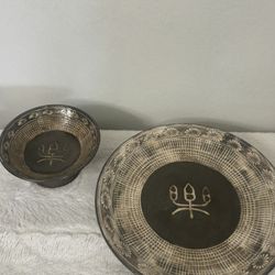 Set Of Vintage Japanese Plate And Bowl Pottery 