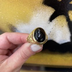 14k BLACK STONE RING 