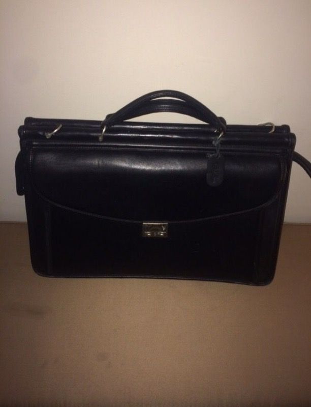 Debon business black leather briefcase