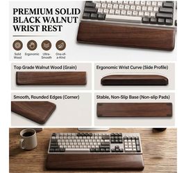 Premium Solid Black Walnut Keyboard Wrist Rest
