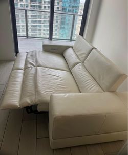 Leather Ivory recliner with charger