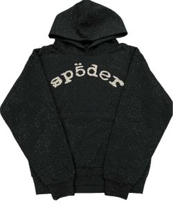 Black Rhine Stone Sp5der hoodie