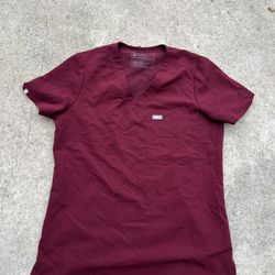 Burgendy Figs Scrub Top 