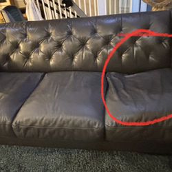 Free. Pretty, But Used Leather Couch/Sofa Set