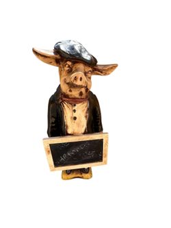Vintage Kitchen Sense Chef Pig Statue 22.5” Restaurant/Cafe Butcher Decor Original