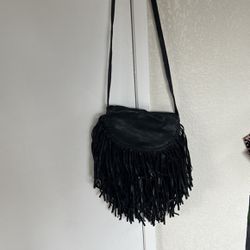 Black Fringe Bag