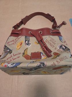 Dooney & Bourke Purse Handbag w/ Cowboy Boots Print