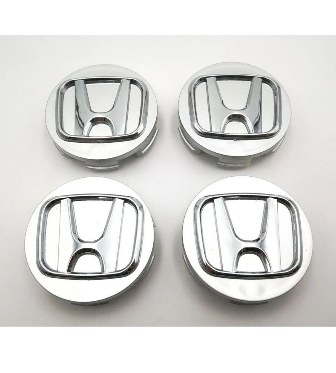 Set Of 4 Honda Gloss Silver Wheel Center Caps 69mm