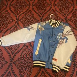 Brand X Hussle Motivate Blue Varsity Jacket