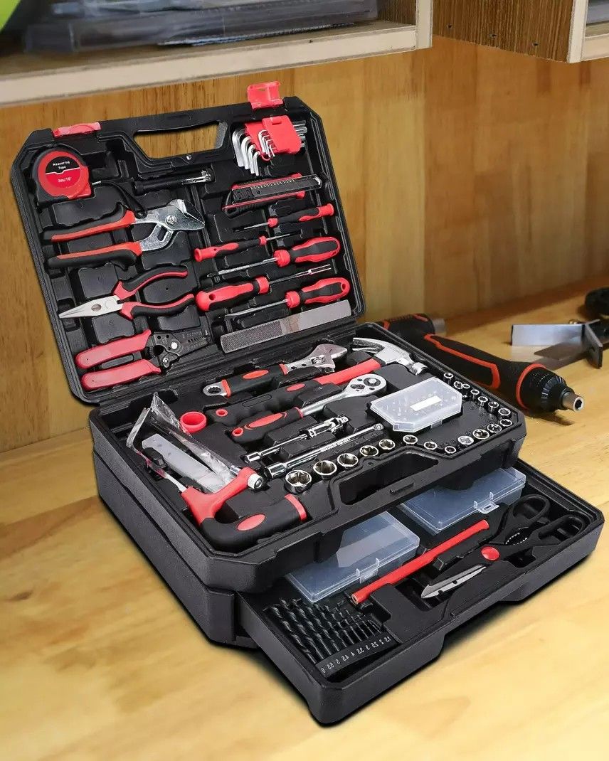 TOPHDY 325 Piece Home Tool Kit, Home Repair Tool Set, Toolbox Storage Case