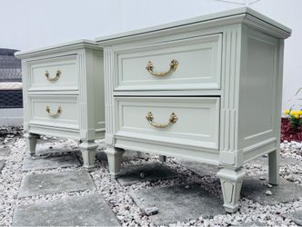 Pair of solid wood nightstands