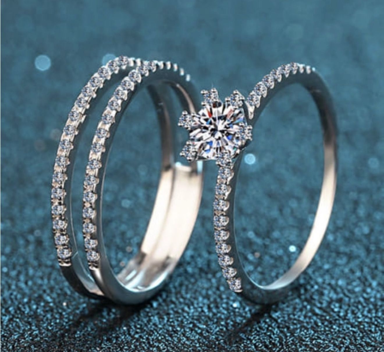 Solid Sterling Silver 925 Moissanite Dainty Ring Size 6, 7 And 8
