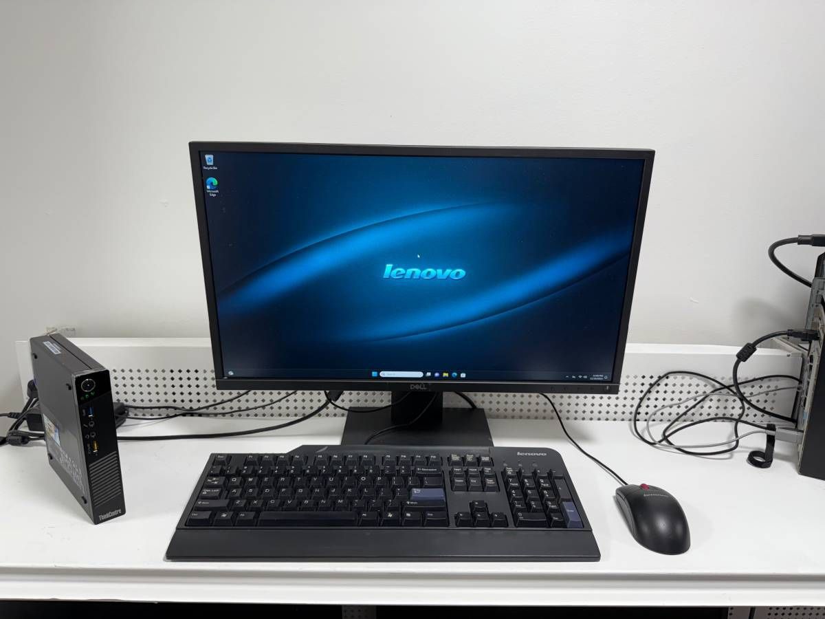ThinkCenter small case computer comes with moinitor keyboard and mouse