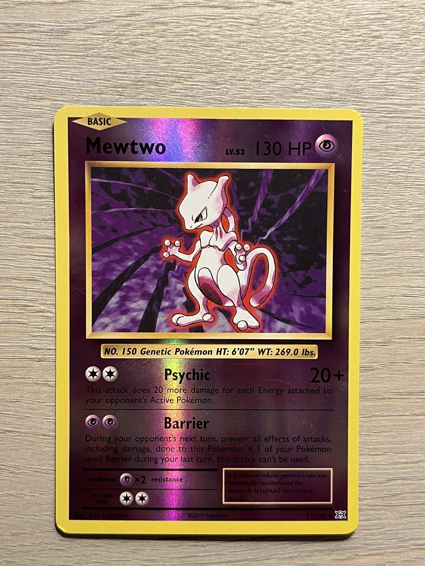 Mewtwo Reverse Holo Rare Pokemon Card XY Evolutions 51/108 💎NEAR MINT💎
