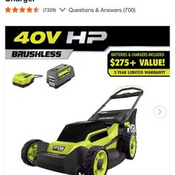 RYOBI 40V HP Brushless 20 in. Cordless Battery Walk Behind Push Lawn Mower with 6.0 Ah Battery and Charger