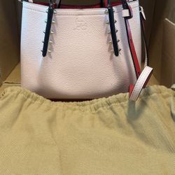 Christian Louboutin Pink Pebble Leather Cabata Tote Handbag Crossbody