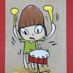 Yoshitomo Nara Paint And Ink On Paper, Signed And Stamped, Make An Offer, Not A Print 