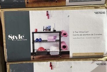 Style selection 3-tier wire storage cart