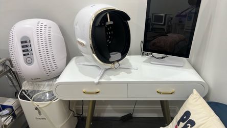 Modern White & Gold 2-Drawer Console / Beauty Table
