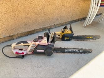 Two Corded Electric Chainsaws !