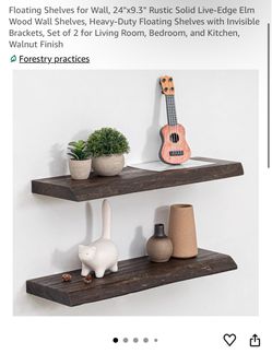 Flowing wood rustic shelves