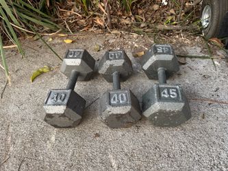 Weights 2x 40 lb& 1x 45 lb dumbbells