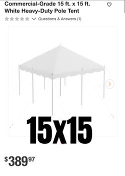 15x15 ft White Heavy-Duty Pole Tent