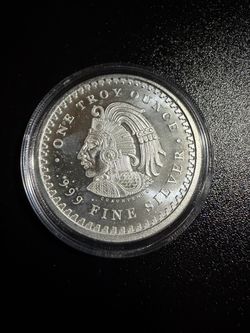 1 oz Aztec Calendar Cuauhtémoc .999 Fine Silver Round