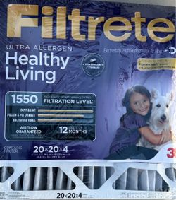 3M Filtrete 1550 Healthy Living Air Filter 20x20x4 - 2 Pack