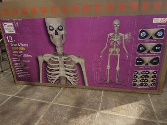 LAST 1 - Home Accents 12ft. Skelly With LCD Eyes. New In Box