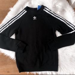 Adidas black long TRF crewneck sweater, brand new with tag