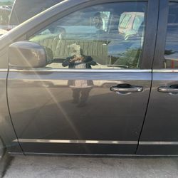 08-20 Dodge Grand Caravan Driver LH Granite Crystal-PAU Front Power Door Shell
