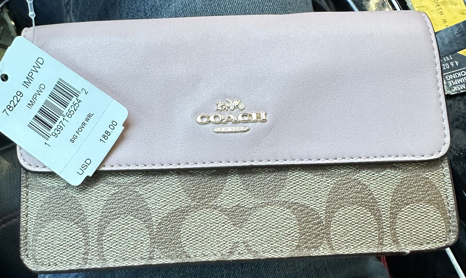 New With Tags Genuine Coach Wallet Retails For $188
