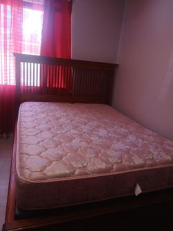 Bed brown  Queen Zize  mattress  included
