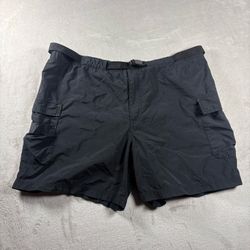 Columbia Cargo Shorts Men’s Size Large Black Nylon Hiking Gorp #3F