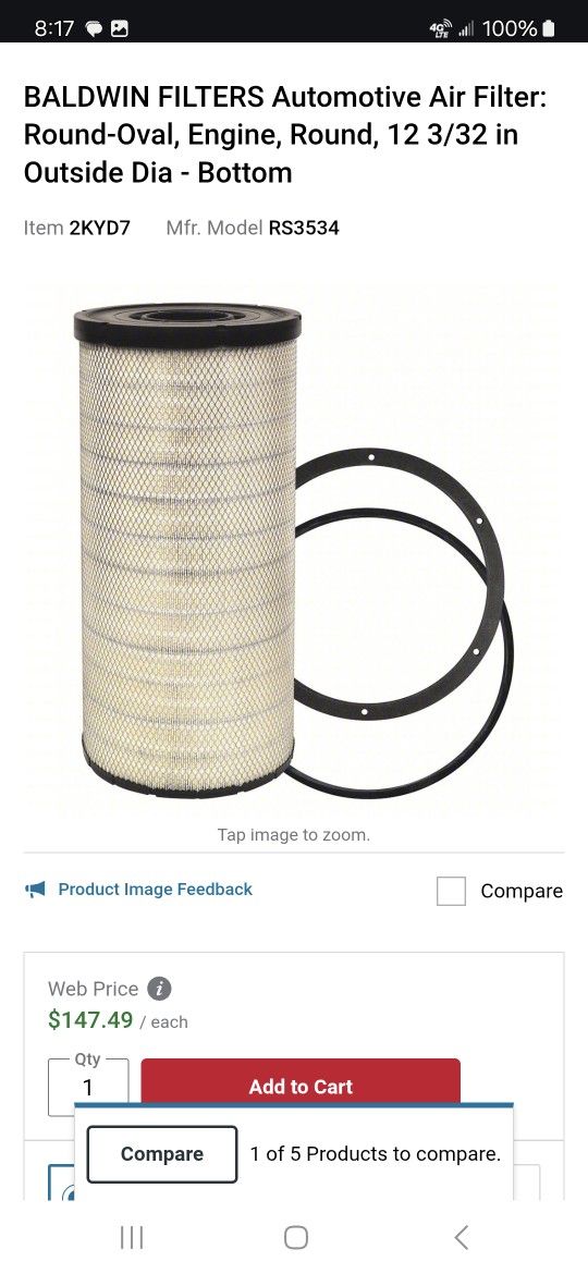 Two (2) Filter Peterbuilt Cummins Kenworth Cat