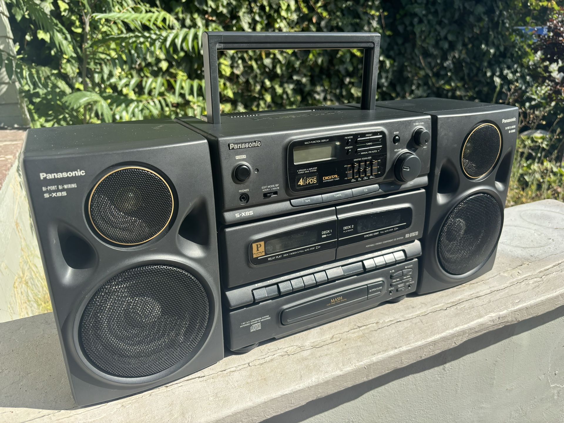 Panasonic RX-DT670 Platinum Boombox Radio Boom Box Ghetto Blaster Ghettoblaster Cassette Tape Player