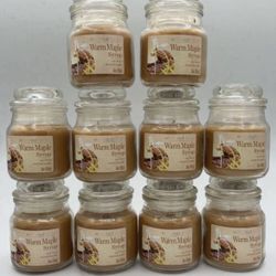 Seasonal Scents Lot of 10 Warm Maple Syrup Soy Blend Scented Candle 3 oz. 85g Each.