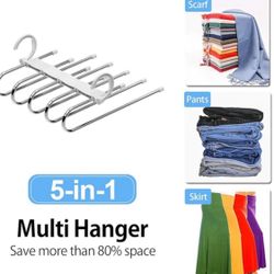 Space Saving Multipurpose Hangers, Plastic Wardrobe Storage Rack, Multifunctional Non-Slip Wardrobe Pants Rack, Portable Foldable Hanger, S-Sha