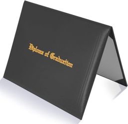 Graduate Diploma Holder Gold Foil Letter Size PU Black