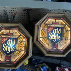 Old Style Vintage Sign With Light 