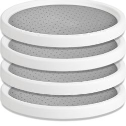 4 Pack 12 Inch Lazy Susan Turntable Rotating Organizer - Non-Skid Spice Rack for Cabinet, Pantry Storage, Kitchen, Fridge, Bathroom Makeup Vanity Coun