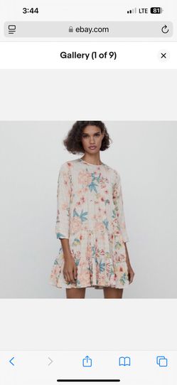 Zara The Sharon Ecru Floral Dress