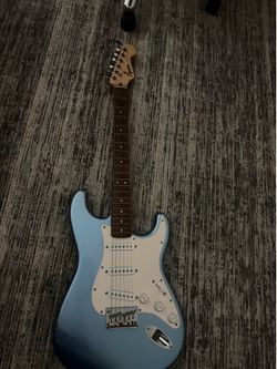 squier guitar light blue