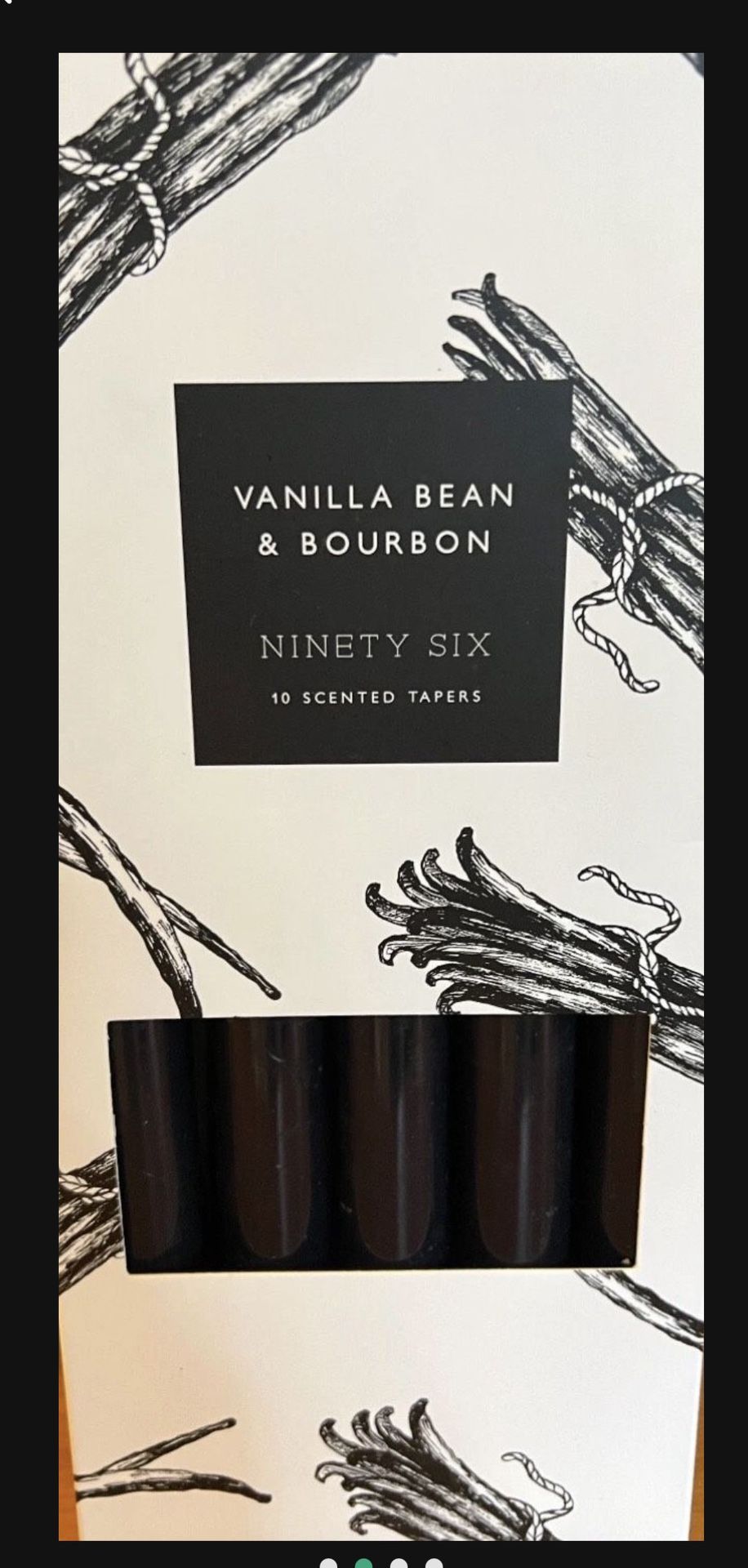 DW Home NINETY SIX 10” 10ct Vanilla Bean & Bourbon Taper Candles