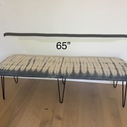 Custom African mudcloth bench 