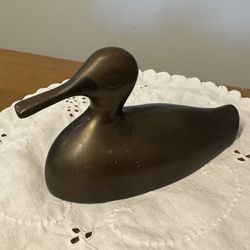 VINTAGE Brass Duck Decoy Paperweight