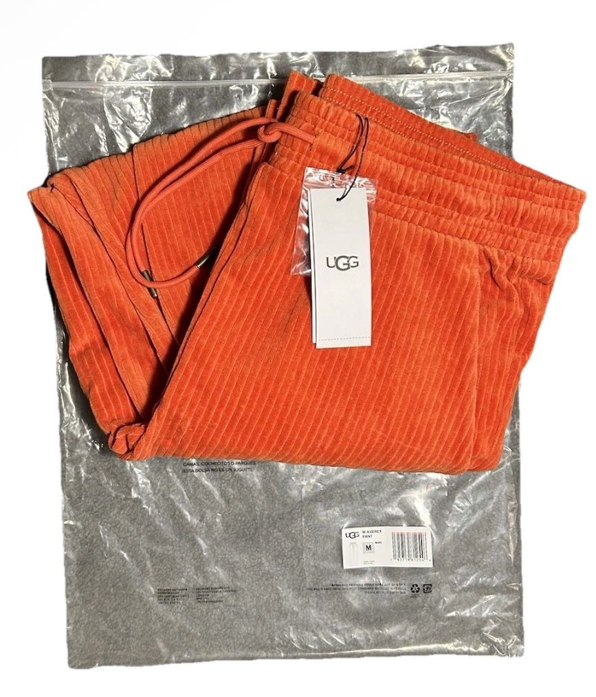 NWT Authentic UGG Women's Averey Pants Size M  Mars Orange Cotton Corduroy Fall
