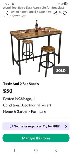 Table And 2 Bar Stools